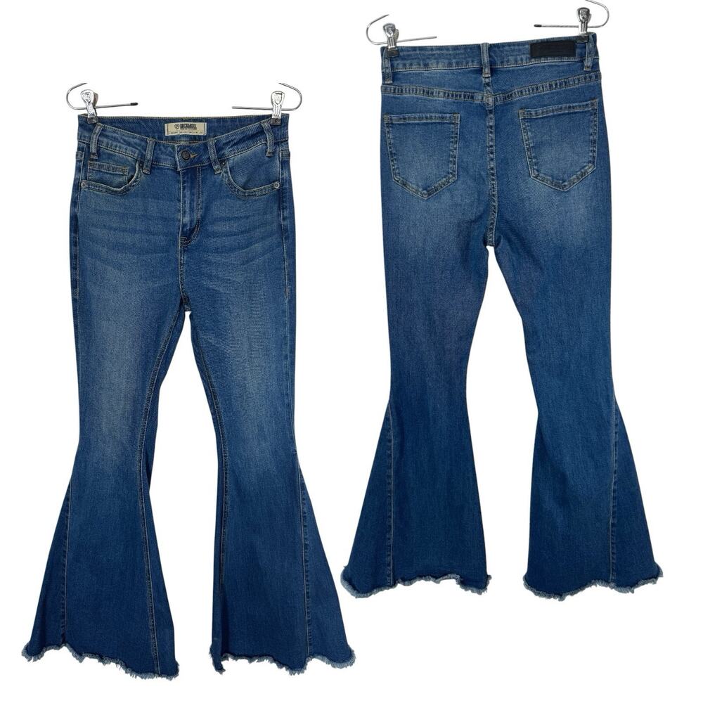 Rock & Roll Denim High Rise Bell Bottom Jeans Flare 28x34 Cowgirl Statement